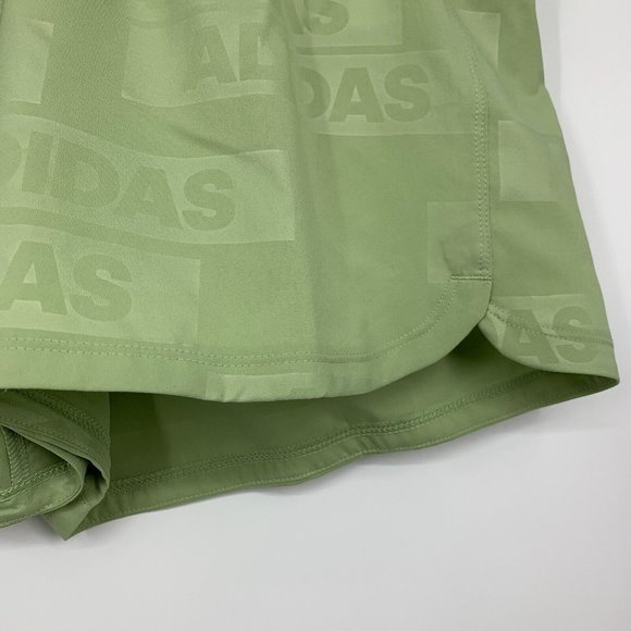 Adidas Pacer Shorts Deboss Woven Green Running Training NWT - Picture 6 of 13